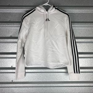 NWT Adidas Cropped White Hoodie